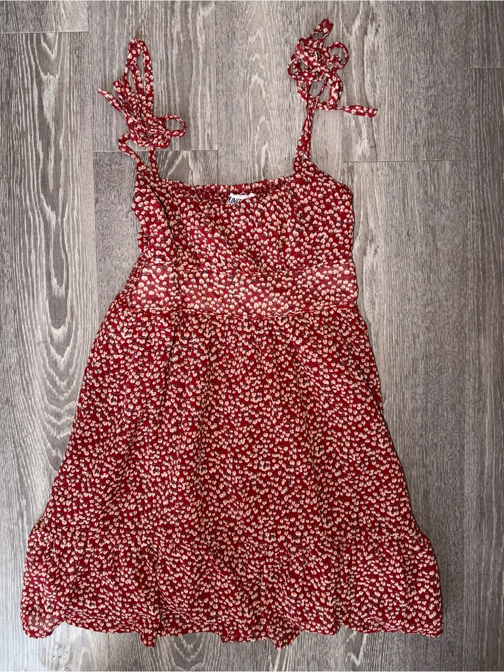 Princess Polly Red Floral Tie-Shoulder Sundress